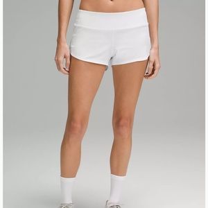 White Lululemon speed up short 2.5”
